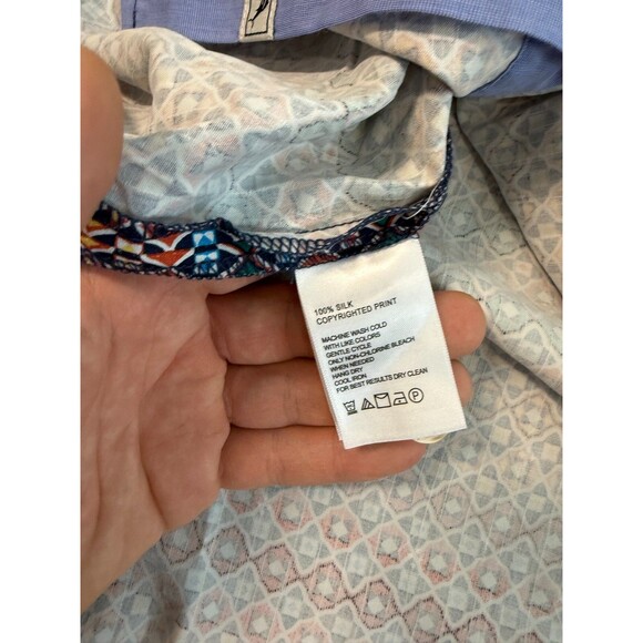 Tommy Bahama Hawaiian Shirt Mens XXL Silk Bodega Dune Tiles Abstract Button Up - Picture 6 of 8